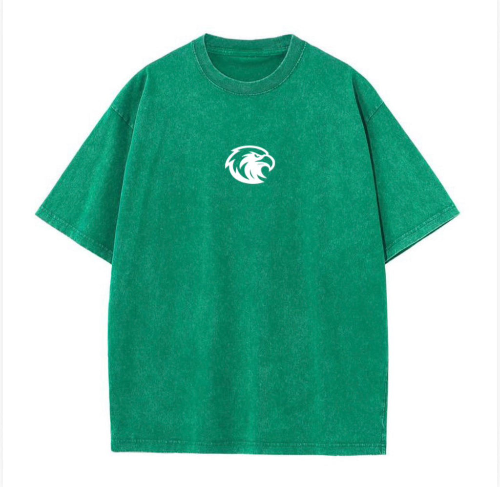 T-SHIRT BIG SIZE "EAGLE FIT" VERT DÉLAVÉ