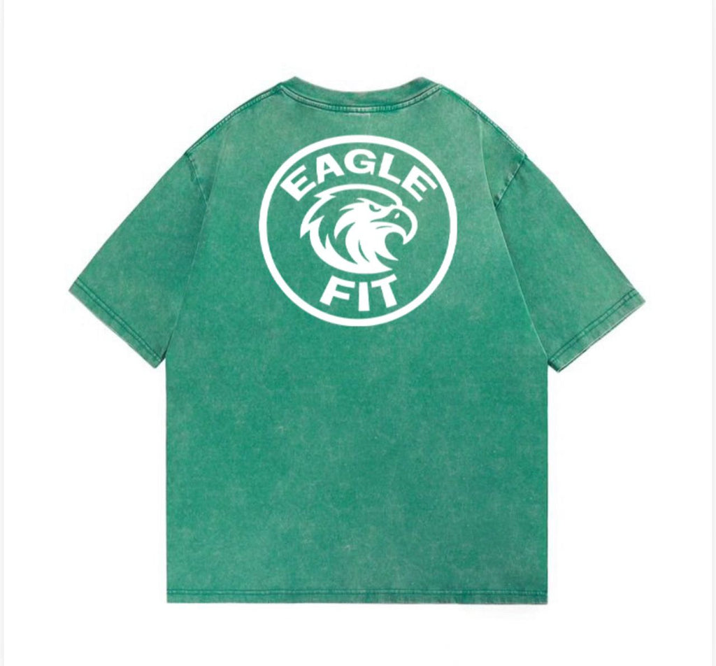T-SHIRT BIG SIZE "EAGLE FIT" VERT DÉLAVÉ